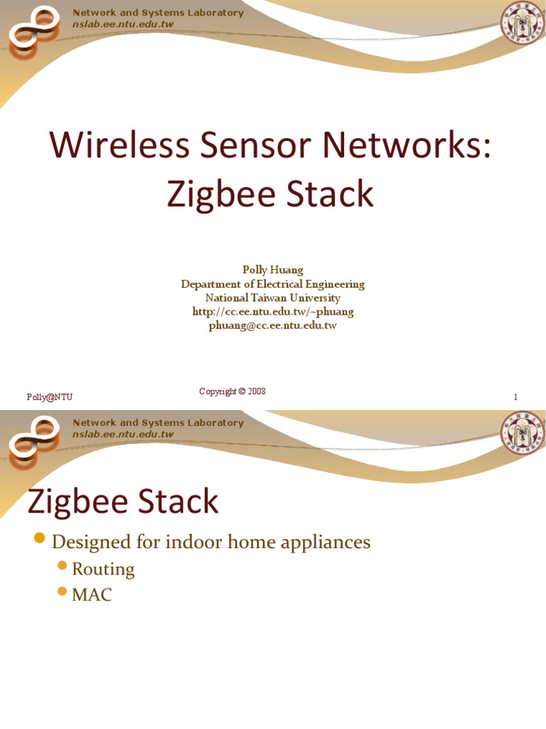 Wireless Sensor Networks: Zigbee Stack: Nslab - Ee.ntu - Edu.tw | PDF ...