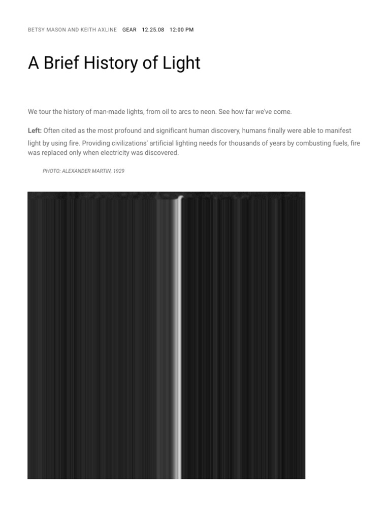 A Brief History of Light WIRED PDF PDF Fluorescent Lamp