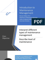 Introduction To Maintenance Management
