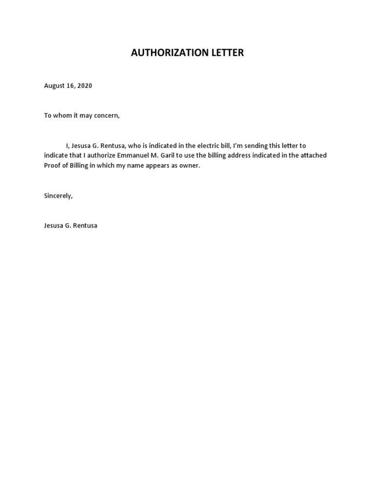 Authorization Letter PDF