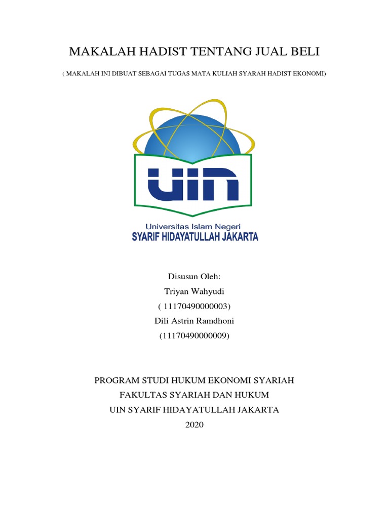 Jual Beli Online dalam Perspektif Hadis: Sebuah Kajian Hukum Islam Kontemporer
