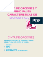 Cinta de Opciones Y Principales Caracteristicas De: Microsft Access