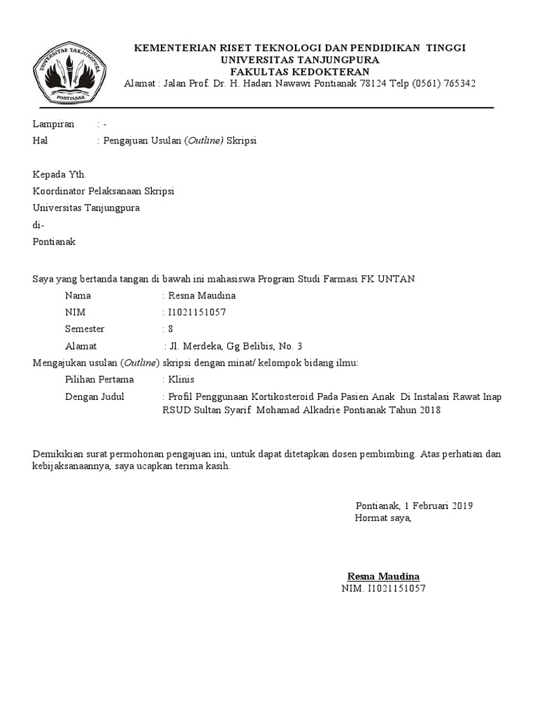 Surat Pengajuan Proposal | PDF