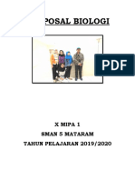 Proposal Biologi: Xmipa1 Sman 5 Mataram TAHUN PELAJARAN 2019/2020