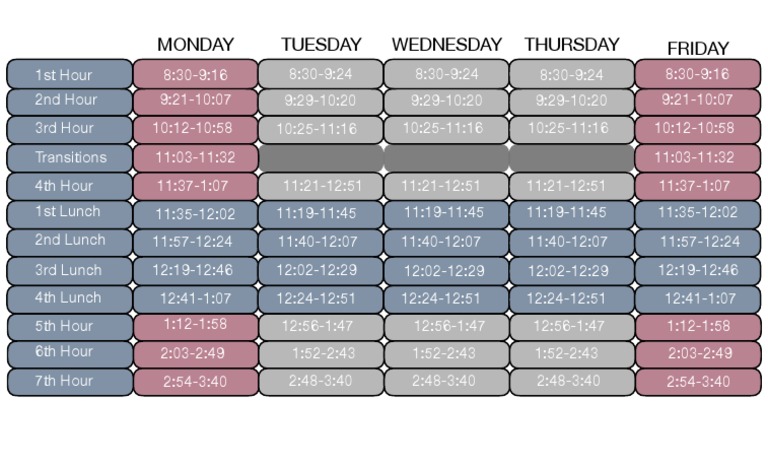 Monday Tuesday Wednesday Thursday Friday | PDF