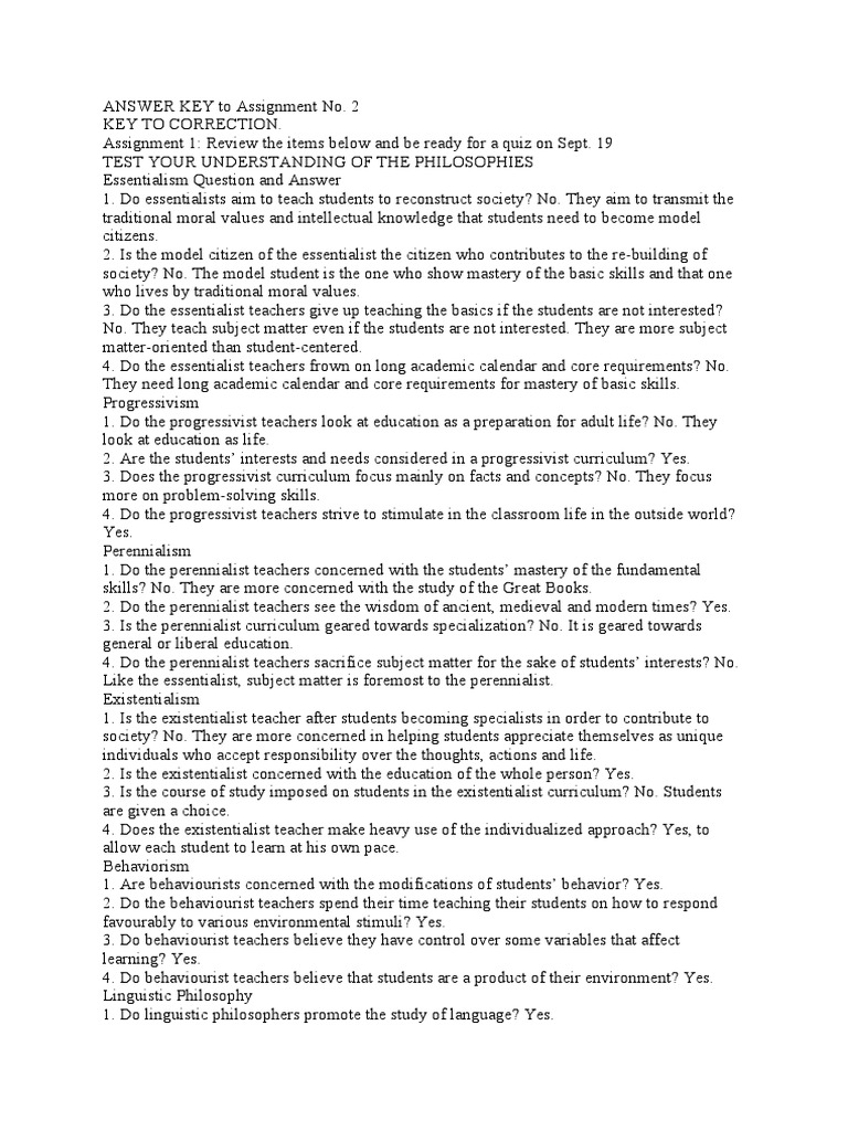ANSWER KEY To Activity | PDF | Constructivism (Philosophy Of Education ...