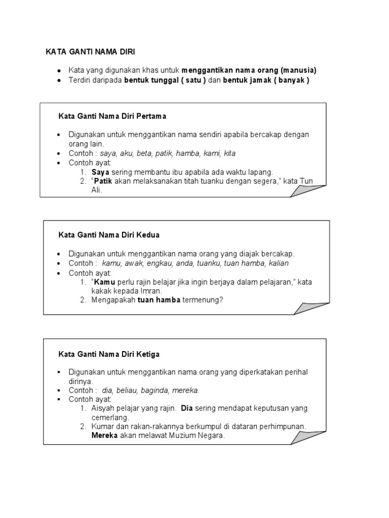 Informasi Kata Ganti Nama Diri Pdf