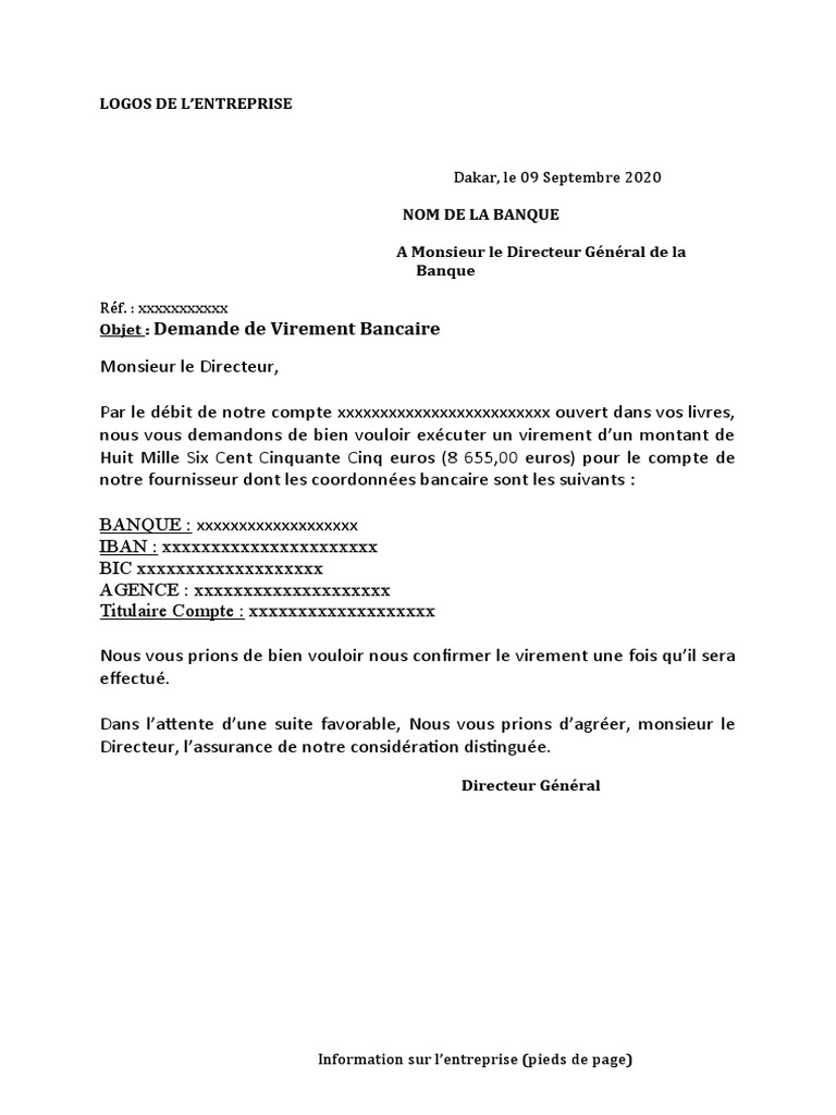 Ordre de Virement PDF