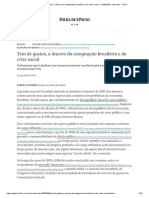 Teto de Gastos, A Âncora Da Estagnação Brasileira e Da Crise Social - 21 - 08 - 2020 - Mercado - Folha PDF