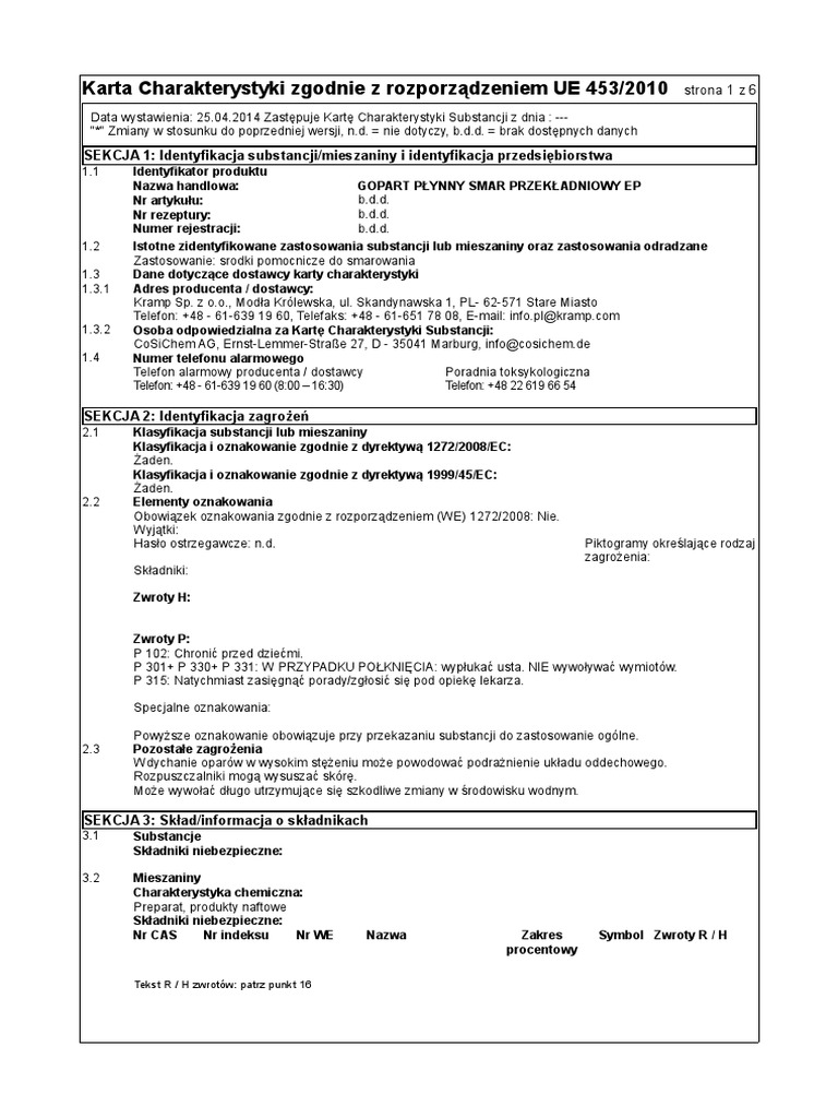 Karta Charakterystyki EP0 PDF