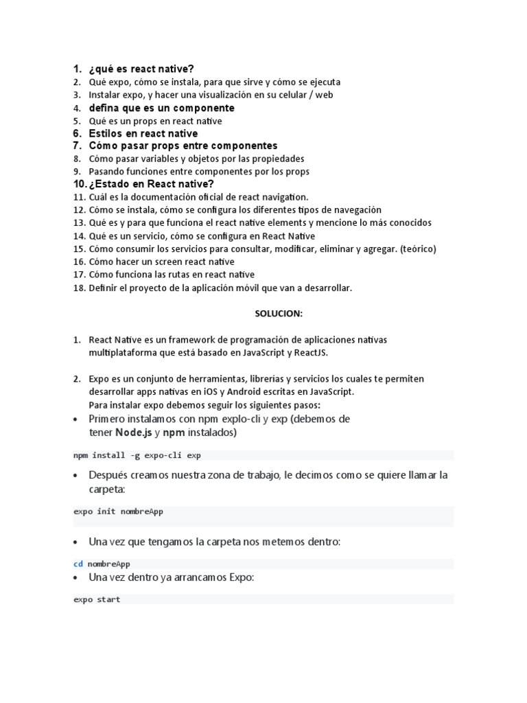Taller 1 React Native | PDF | Script Java | Hojas de estilo en cascada