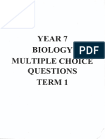 Sample Term 1 Biology Multiple Choice Questions