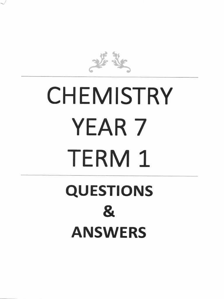Sample Term 1 Chemistry Answers PDF