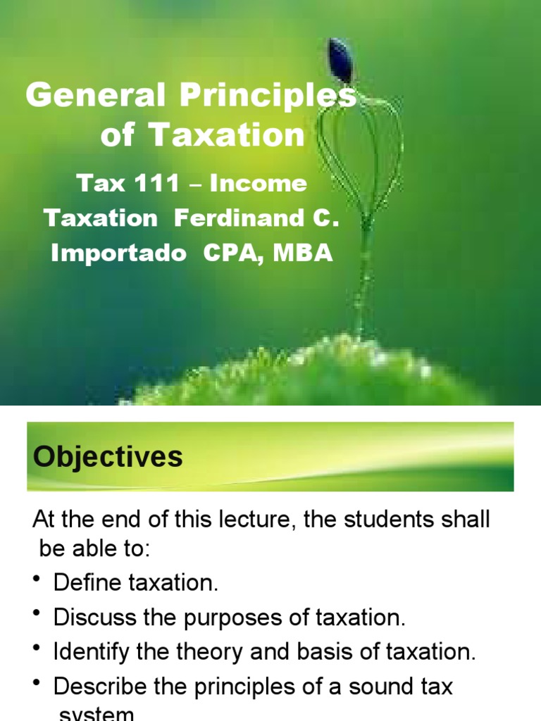 Principles and Purpose of Taxation | PDF | Tax Exemption | Taxes
