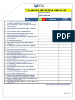 Stationary Scaffold Inspection Checklist