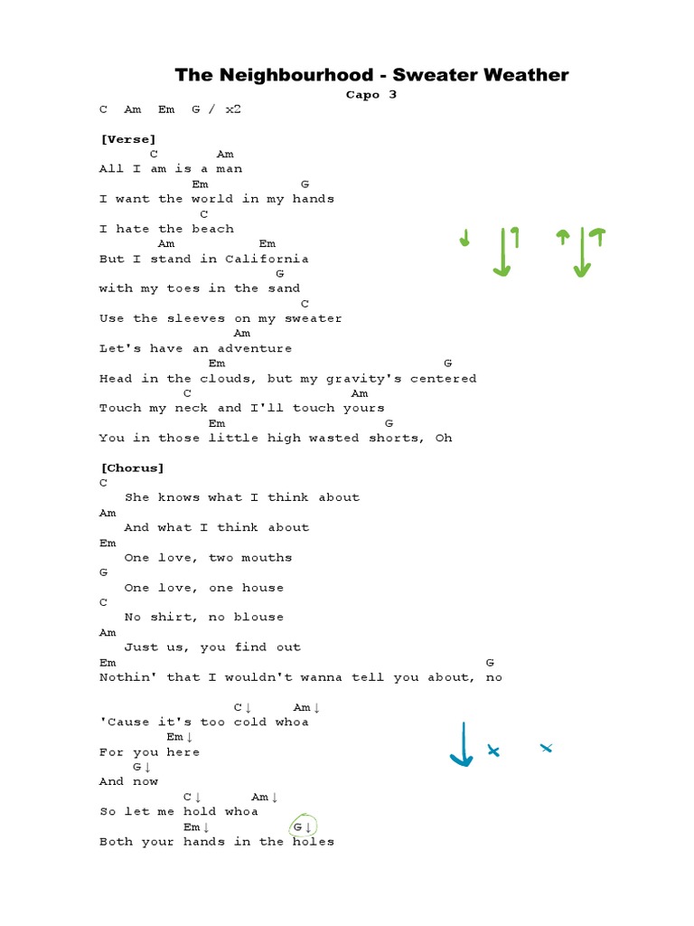 Sweater Weather Guitar Chords | PDF | Clothing