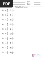 Adding Mixed Numbers PDF