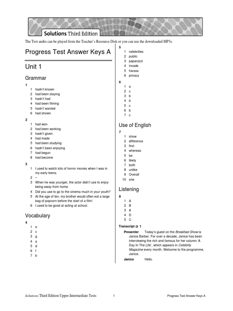 Sol3e Upt Progress Test Answer Keys A Pdf Pdf Dietary Fiber Diet Nutrition