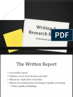 Writing A Research Report in APA - REVISED