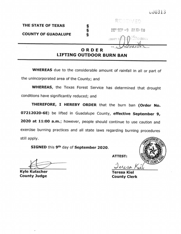 Burn Ban Lifted in Guadalupe County PDF