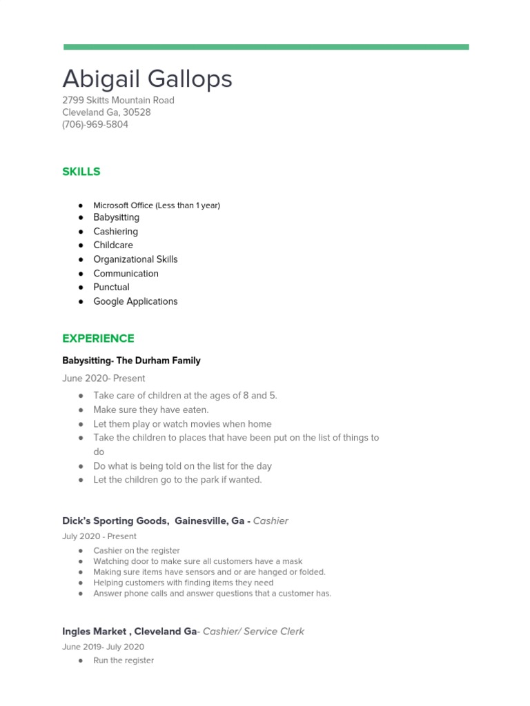 Abigail Gallops: Skills & Experience Summary | PDF