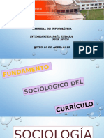 Fundamento Sociologico Del Curriculo