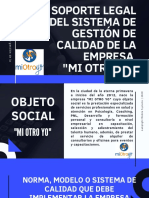 Soporte Legal Del Sistema de Gestion de La Calidad en La Empresa Mi Otro Yo