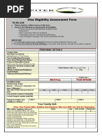 Visa Eligibility Assessment Form: To Do List