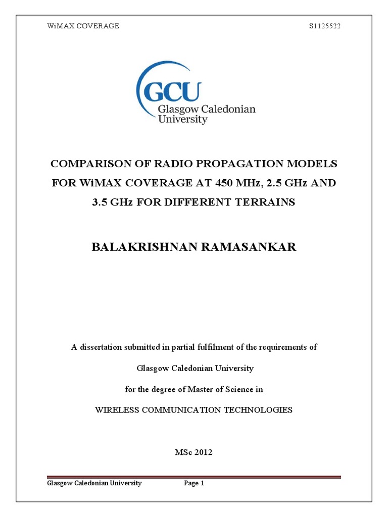 Comparison of Radio Propagation Models F | PDF | Wi Max | Duplex ...