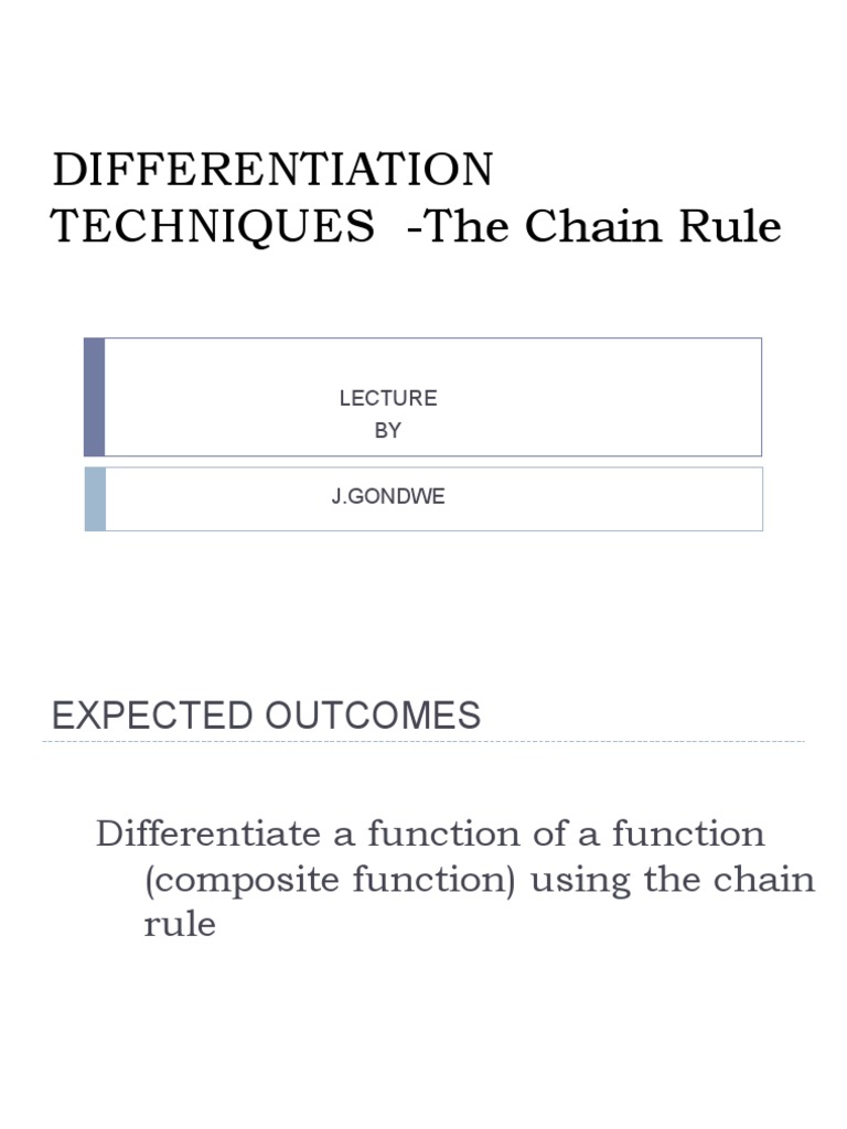 Chain Rule Differentiation Lecture | PDF | Function (Mathematics ...