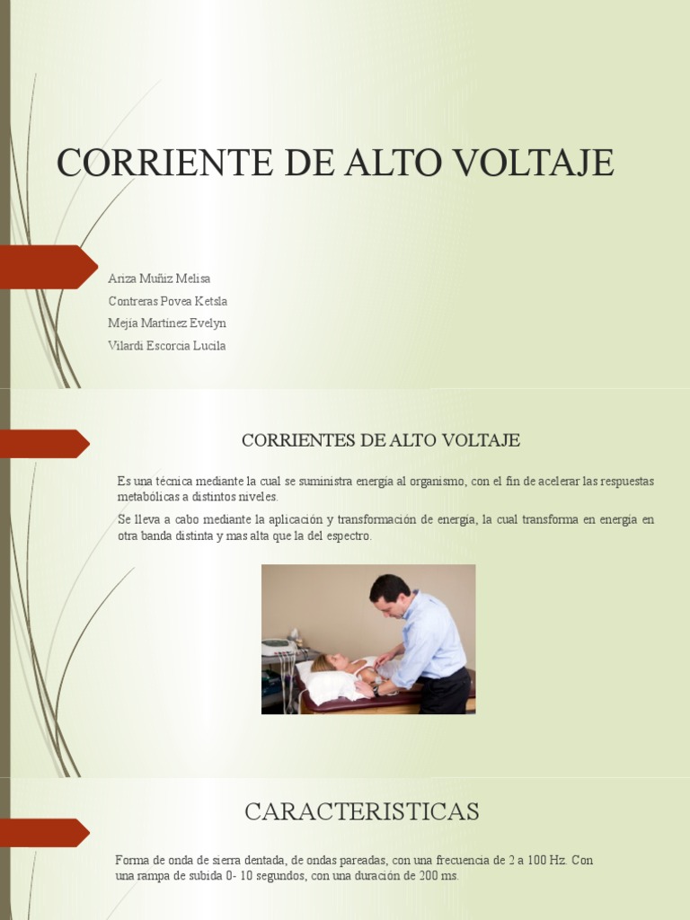 Corrientes de Alto Voltaje en Fisioterapia | PDF | Frecuencia ...