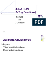 INTEGRATION Exponential & Trig Functions