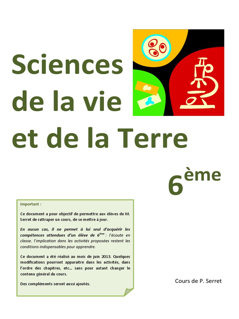 SVT 6ème Cours P - SERRET | PDF | Sol (pédologie) | Plantes