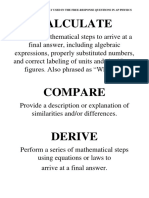 Calculate: Task Verbs Commonly Used in The Free-Response Questions in Ap Physics