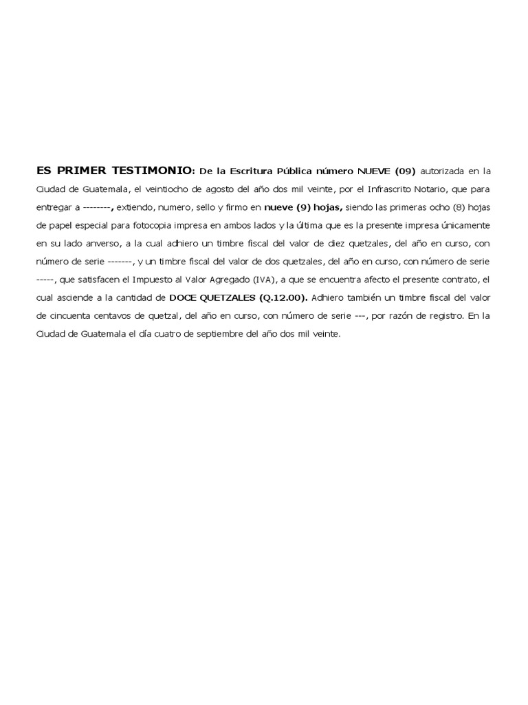 Primer Testimonio PDF
