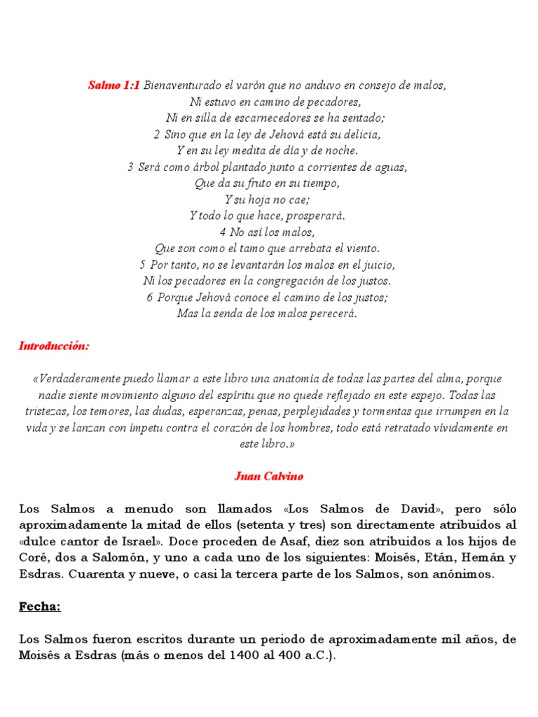Salmo 1 Pdf Salmos Biblia