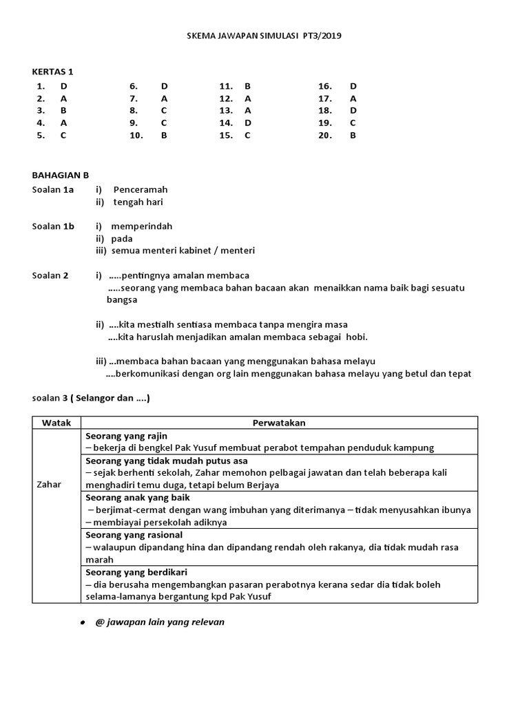 12 Skema Jawapan Simulasi Pt3 Pdf