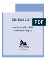 Sentence Clarity: A Workshop Brought To You by The Purdue University Writing Lab