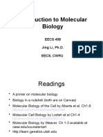 Introduction To Molecular Biology: EECS 458 Jing Li, Ph.D. Eecs, Cwru