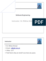 Instructor: Dr. Iftikhar Ahmad: Software Engineering