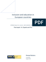 Inclusion and Education in European Countries: Final Report: 14. Experts and PLA