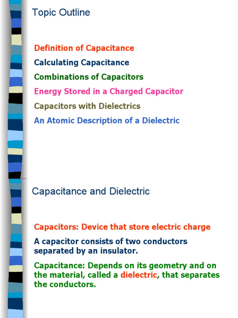 Topic Outline Definition of Capacitance PDF Dielectric Capacitor