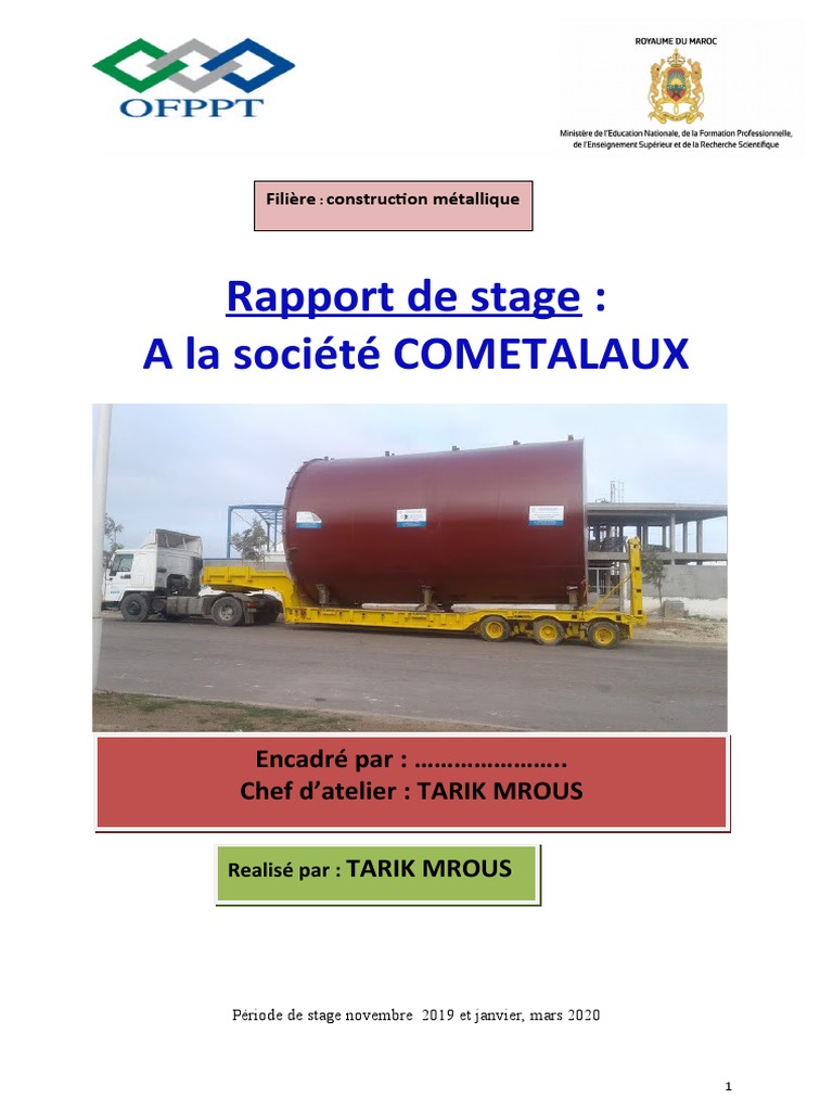 Rapport de Stage Construction Mettalique | PDF | Usine | Dureté (matériau)