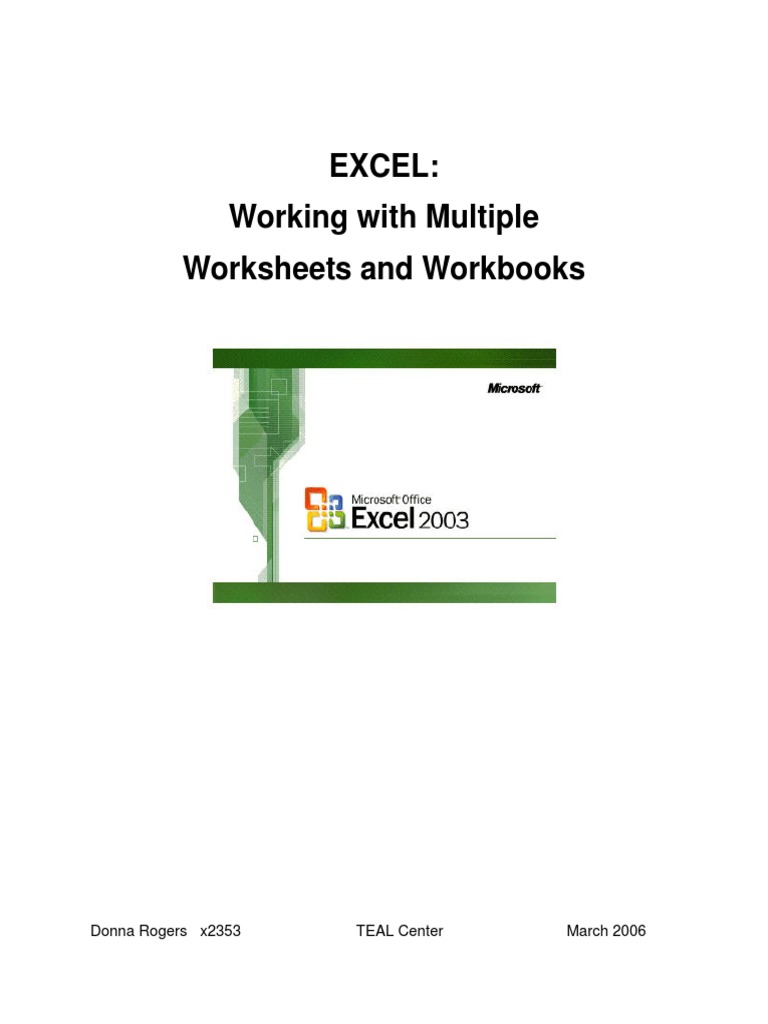 Excel Multi-Worksheet Management Guide | PDF | Worksheet | Microsoft Excel