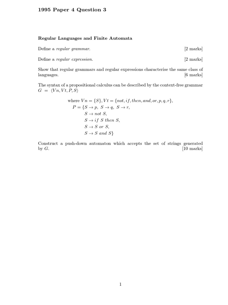 Regular Languages & Automata Guide | PDF