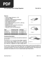 5-V Low-Drop Fixed Voltage Regulator TLE 4271-2: Features