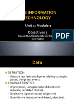 Cape Information Technology: Unit 1: Module 1 Objectives 3
