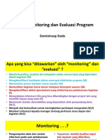 Konsep Monitoring Dan Evaluasi Program: Dominirsep Dodo