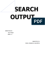 Research Output: Submitted By: Jay R Melgar BSME 1-2