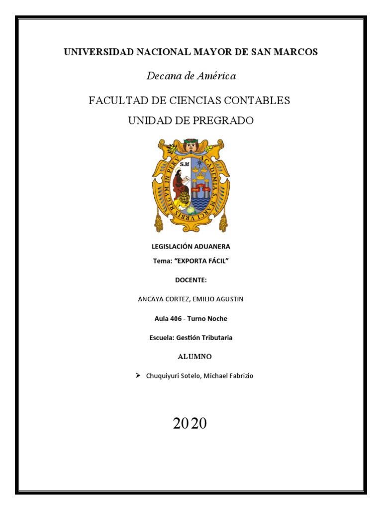 Exporta Fácil Pdf Exportaciones Perú